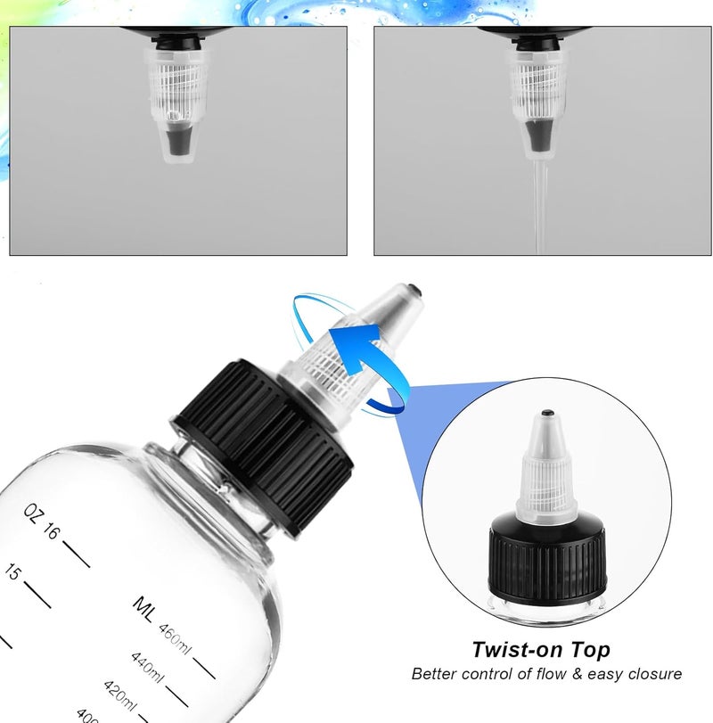 COMNICO 2 Pack Applicator Bottle for Hair 16.9oz Soft Squeeze Empty Oil Dispenser Hair Color Applicator Root Hair Dye PET Plastic Refillable Bottles for Salon Sylist with Graduated Scale and Twist Top - Image 5